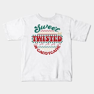 Sweet But Twisted CandyCane, Retro Christmas Kids T-Shirt